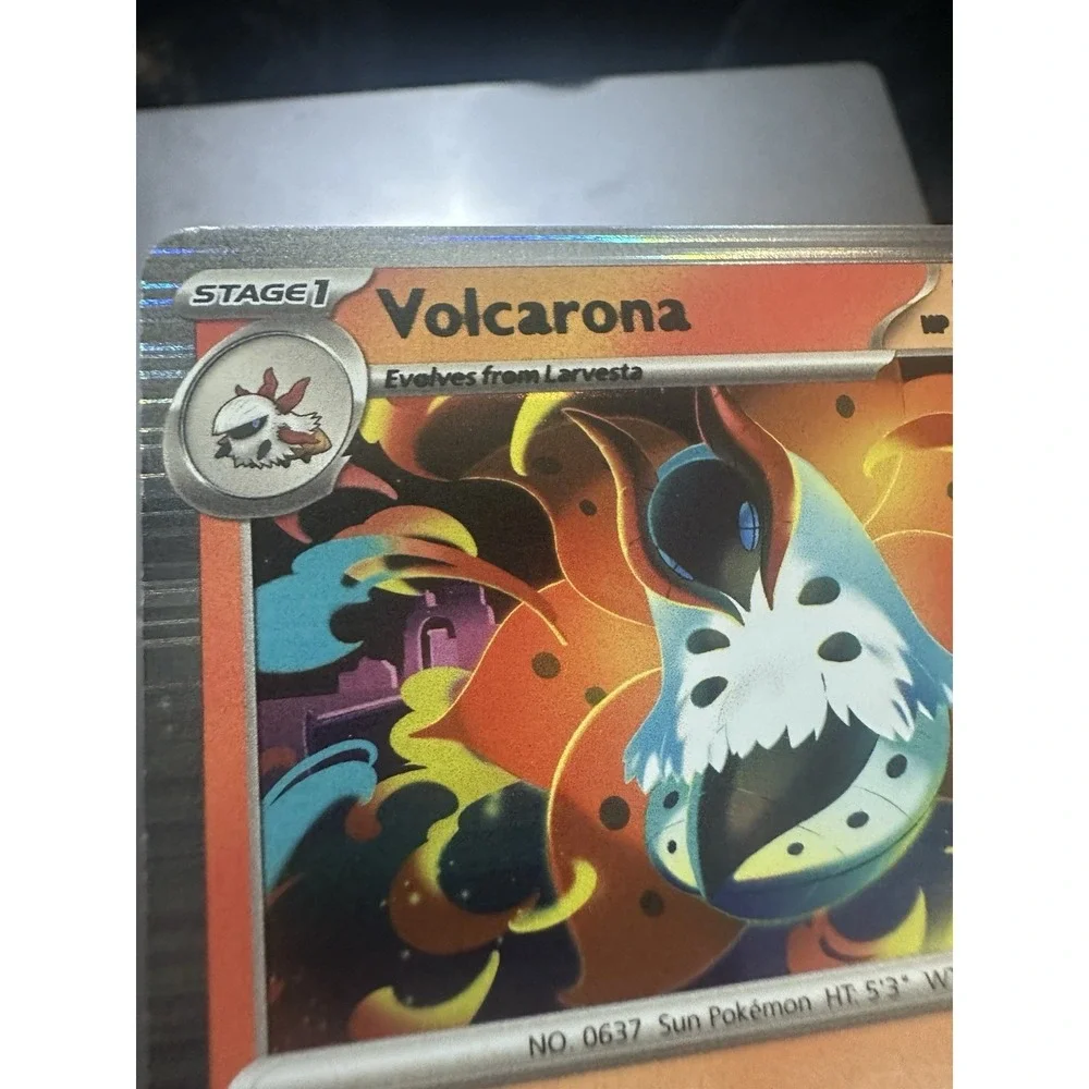 Volcarona 016/086 ADDITIONAL INK ERROR Holo Rare Black Bolt Pokemon MP see pics!